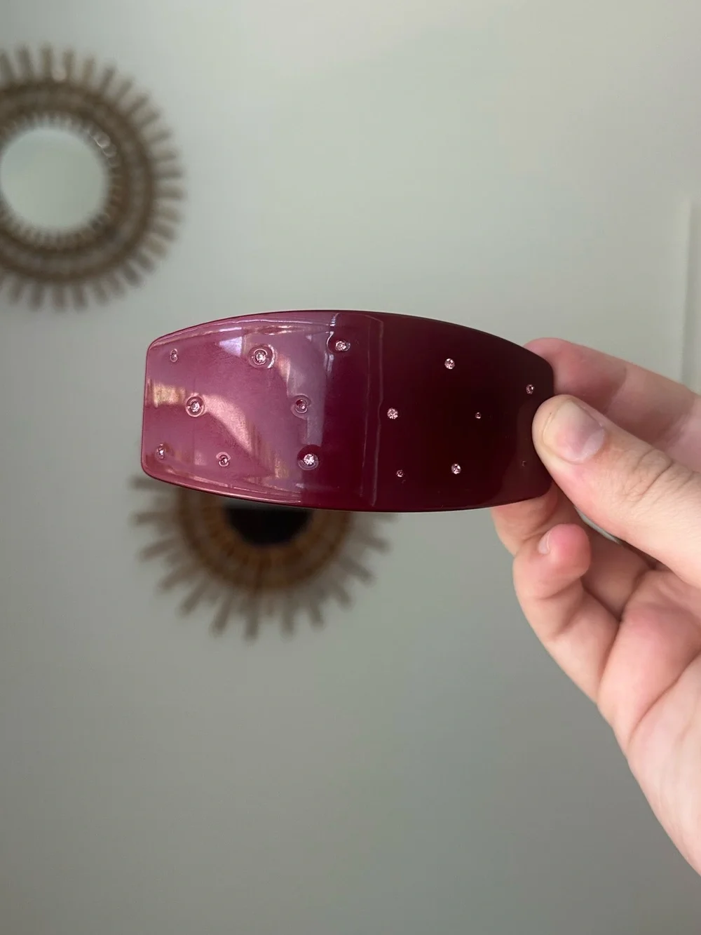 ponytail barrette in mulled wine